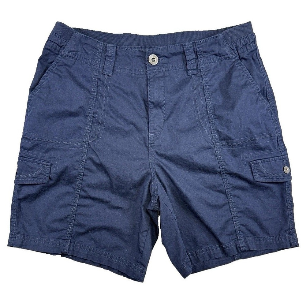 Style & Co Women's Navy Blue Cargo Shorts Size 12 Preppy Modest Momcore